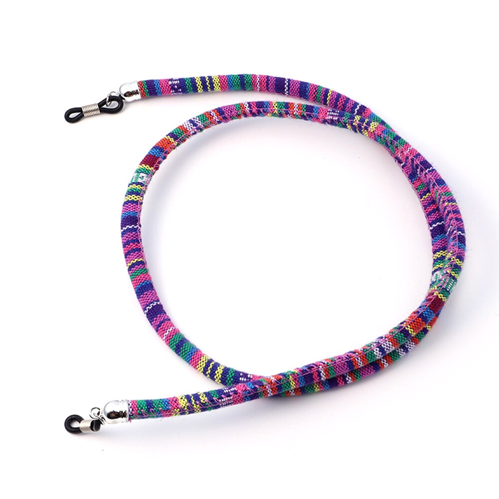 Eyeglass Sunglasses Cotton Neck String Cord Retainer Strap Eyewear Lanyard Holder High-End Ethnic Rope Glasses Chain: Purple