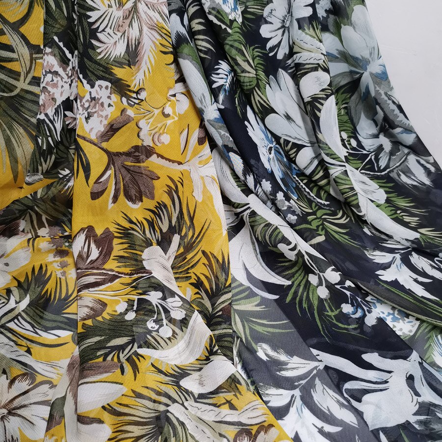 Hawaii Stijl Jurk Chiffon Gedrukt 75D Zachte Stof Ademend Diy Stof Gekwalificeerde