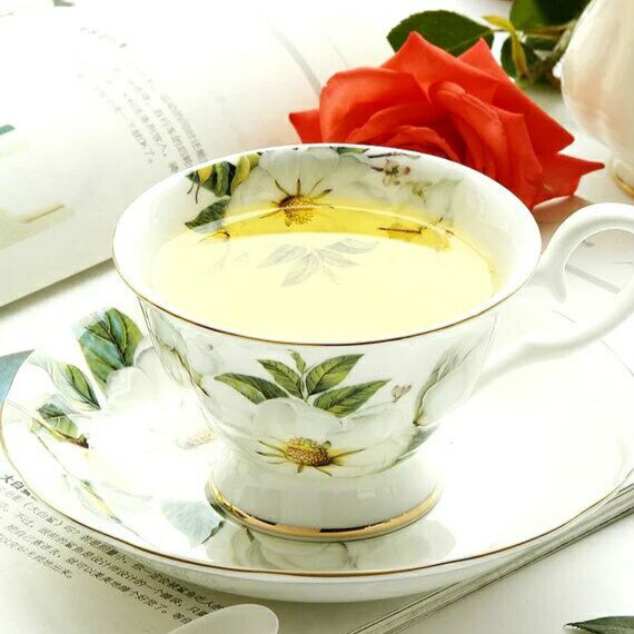 Bone china kaffekop & underkop witn ske rød te engelsk eftermiddagste passer 210ml kaffesæt til rådighed