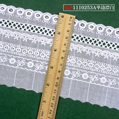 5 meter / verpakking zelfgemaakte accessoires, naaimateriaal, kantbreedte 15.5cm,  witte katoenen stof, borduurrand ,rs1160: Het zuivere wit