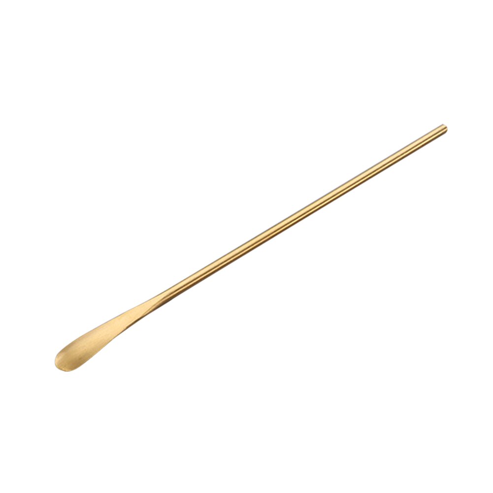 Newly Korean Style Long Handle Mixing Spoon 304 Stainless Steel Wine Coffee Stirring Spoon Stirring Rod TE889: Gold 15cm