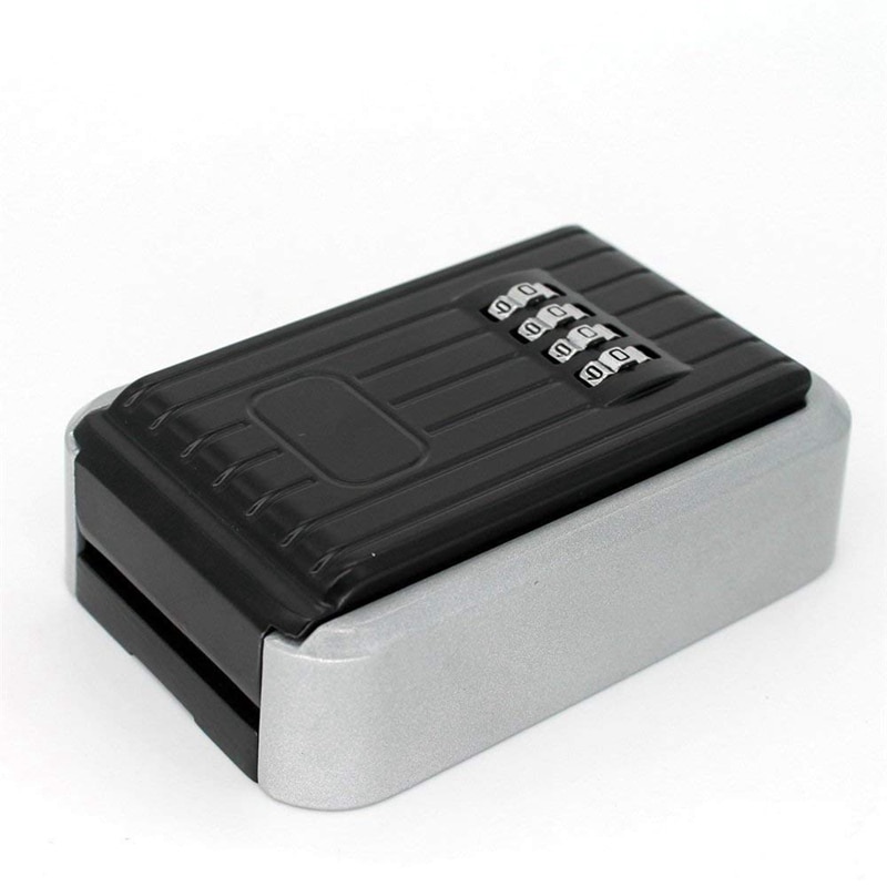 Lock Box 4 Digit Combination Waterproof Box Aluminum Alloy Weather Resistant Key Hider with Resettable Code Key Storage Wall M