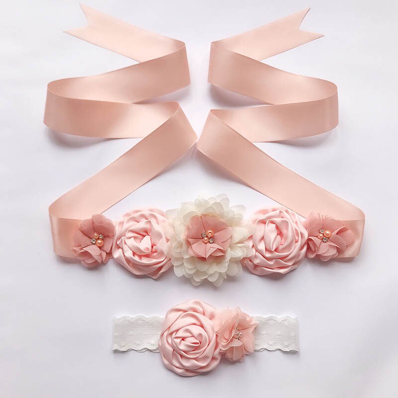 Lila Rosa Cinturones blumen mädchens Blumen Braut Schärpe Braut Gürtel Perlen Hochzeit Gürtel Hochzeit Schärpen für Blume Baby Mädchen b17: lt Orange
