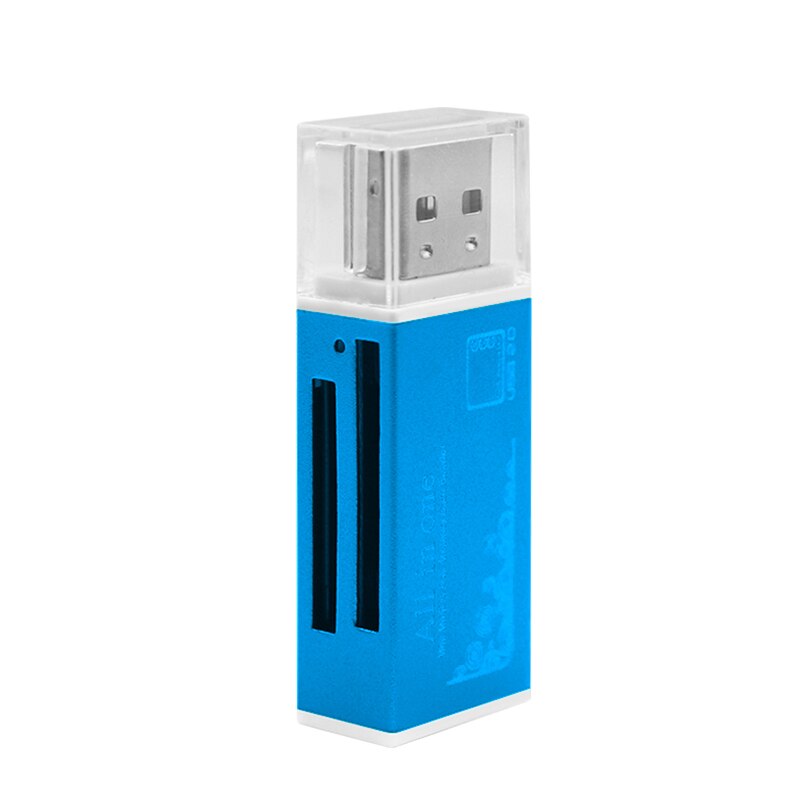 Usb 2.0 all  in 1 multi-geheugenkaartlezeradapter voor micro sd sdhc tf  m2 mmc 1 pc: Blauw