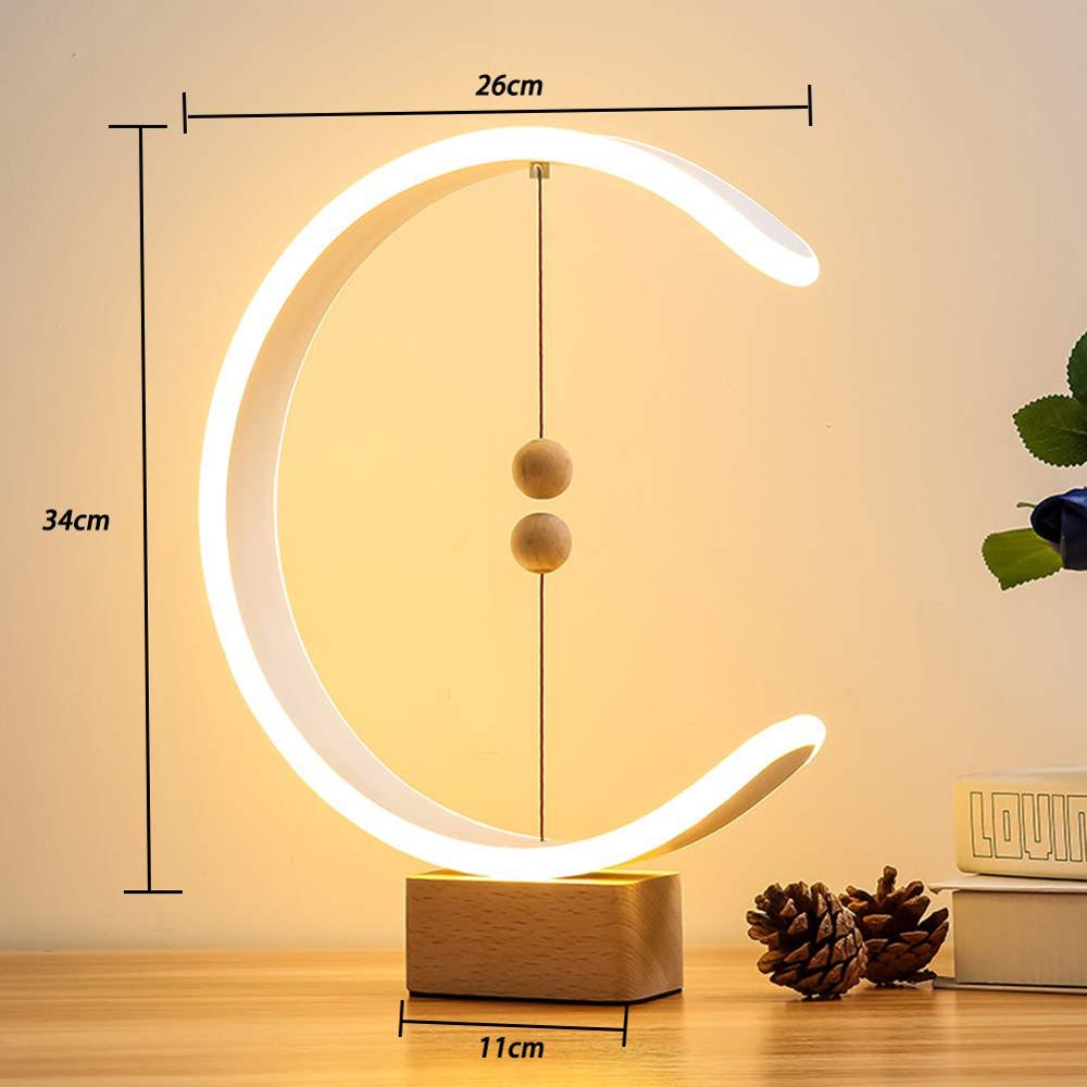 LONRISWAY LED Wood Desk Lamp, Bedroom Bedside Night Light, Dimmable Led Lighting, Home Decor, Unique House warmging Gif: C1-Magnetic switch