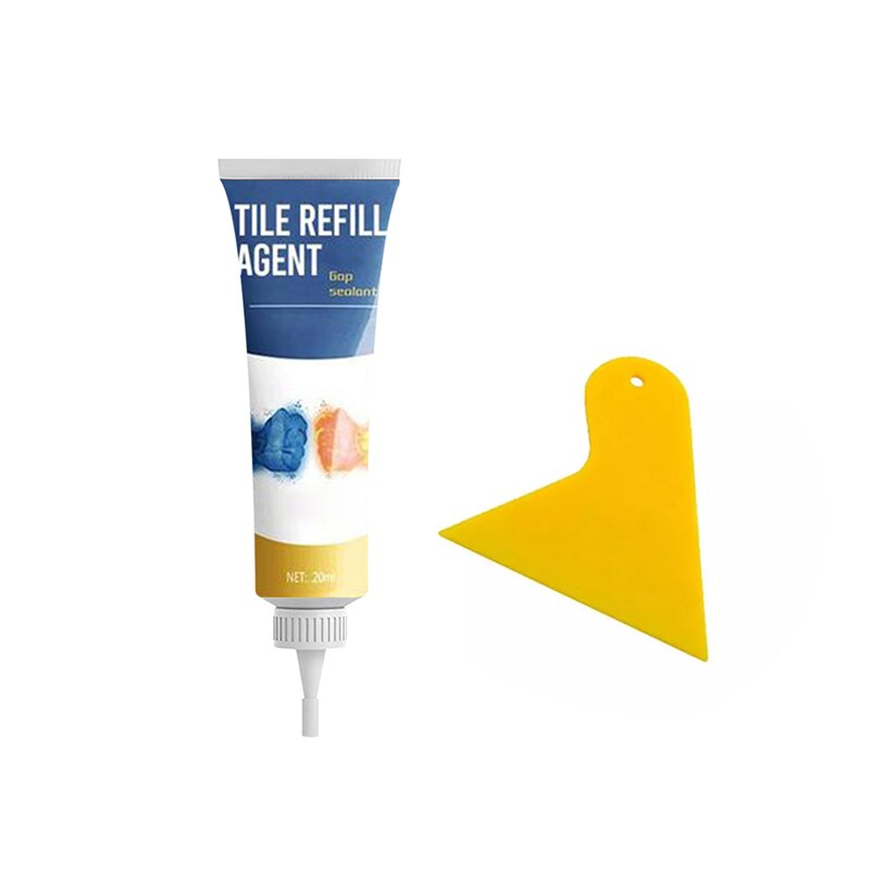 Wall Tile Grout Restoring Agent Tile Gap Repair Bathroom Porcelain Filling Grout Waterproof Cleaner with Scraper: 20ML