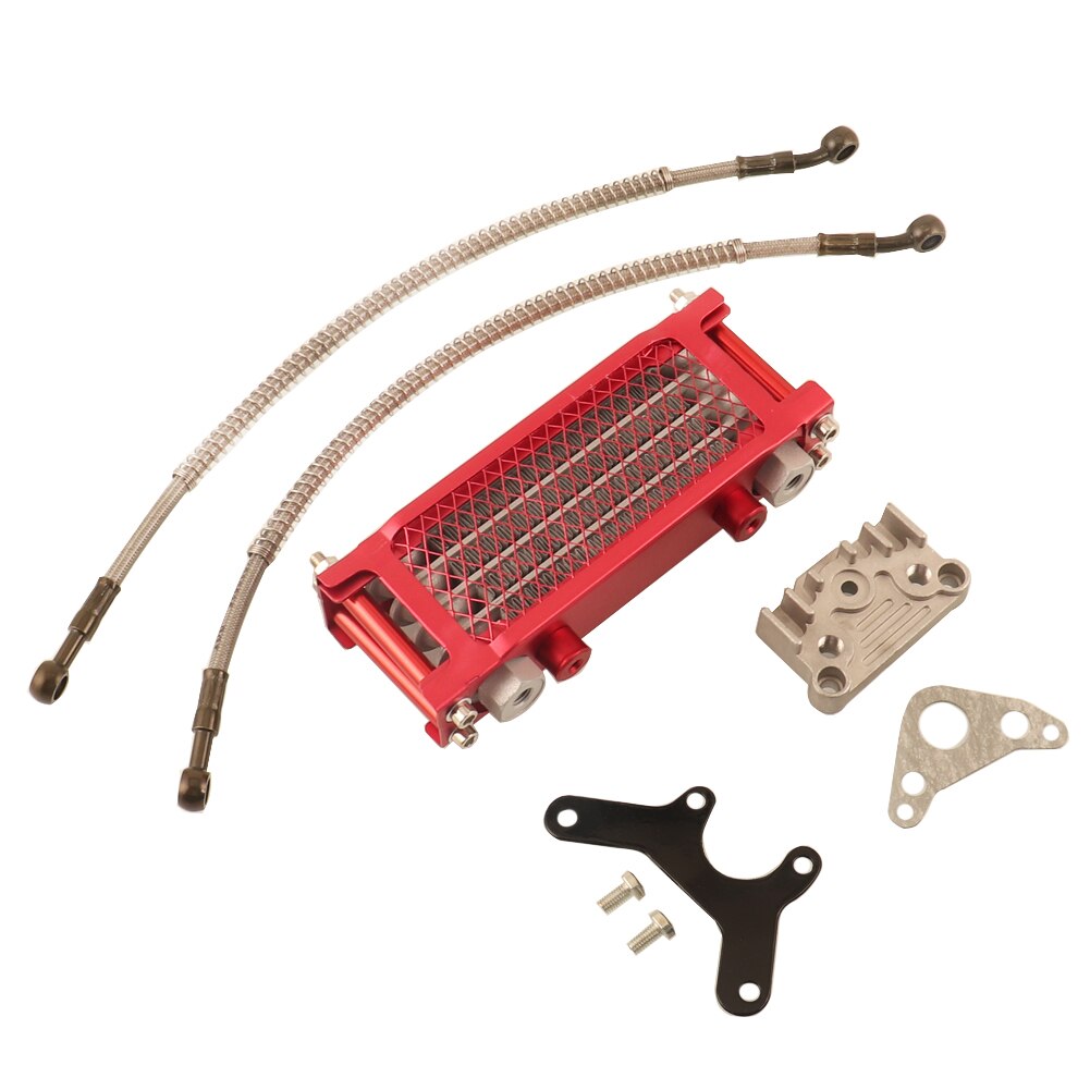 Motorcycle Oil Cooling Kit Cooler Radiator Oil Cooler Set Compatible 50cc 70cc 90cc 110cc 125cc 140cc Dirt Bike Monkey Bike Dax Pocket D