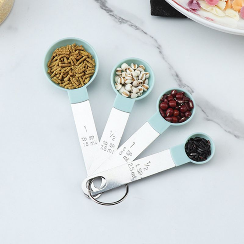 4Pcs/8pcs Multi Purpose Spoons Measuring Cup Baking Accessories Stainless Steel Plastic Handle Measure Tool Kitchen Gadgets #1