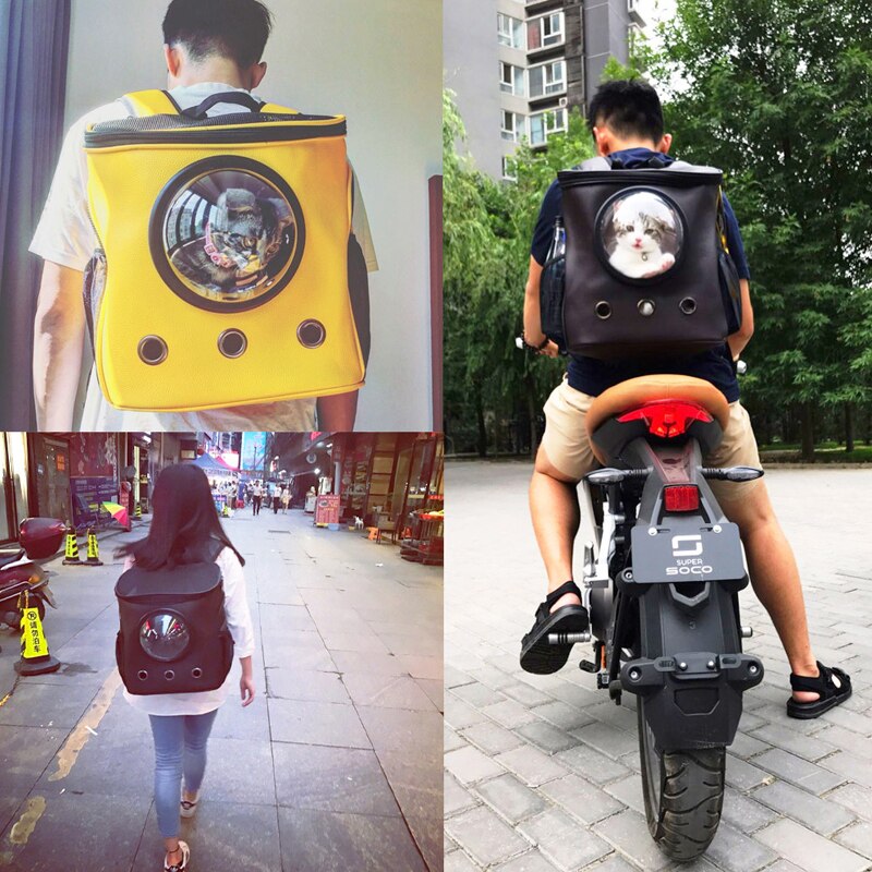 Przenośny kot przewoźnik kapsułka astronauta torba dla psa plecak oddychająca zwierzęta torba na szczeniaczki duża przestrzeń klatka bańka artykuły dla zwierząt