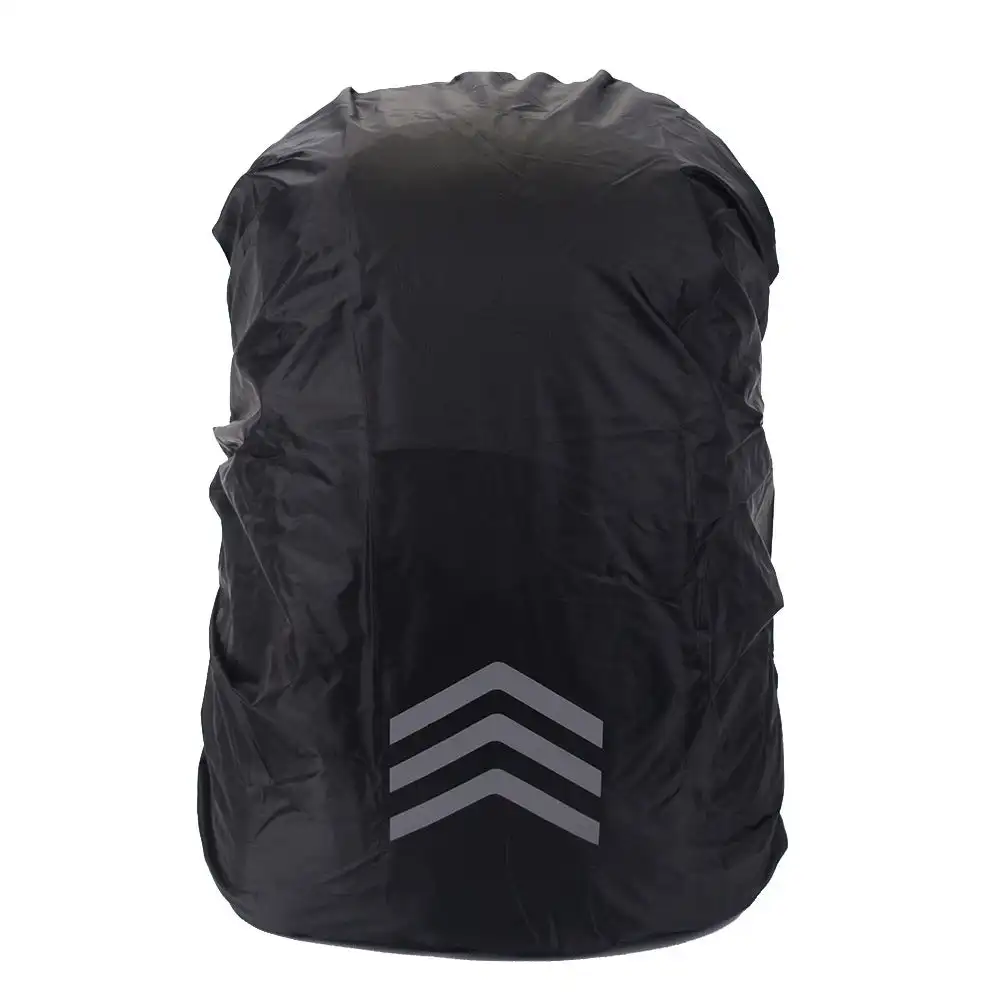 draussen Reflektierende Rucksack Regen Abdeckung Nacht Radfahren Wandern Sicherheit Klettern Tasche Abdeckung Wasserdichte Regen Abdeckung Für Rucksack 18-45L: ROTE FARBE