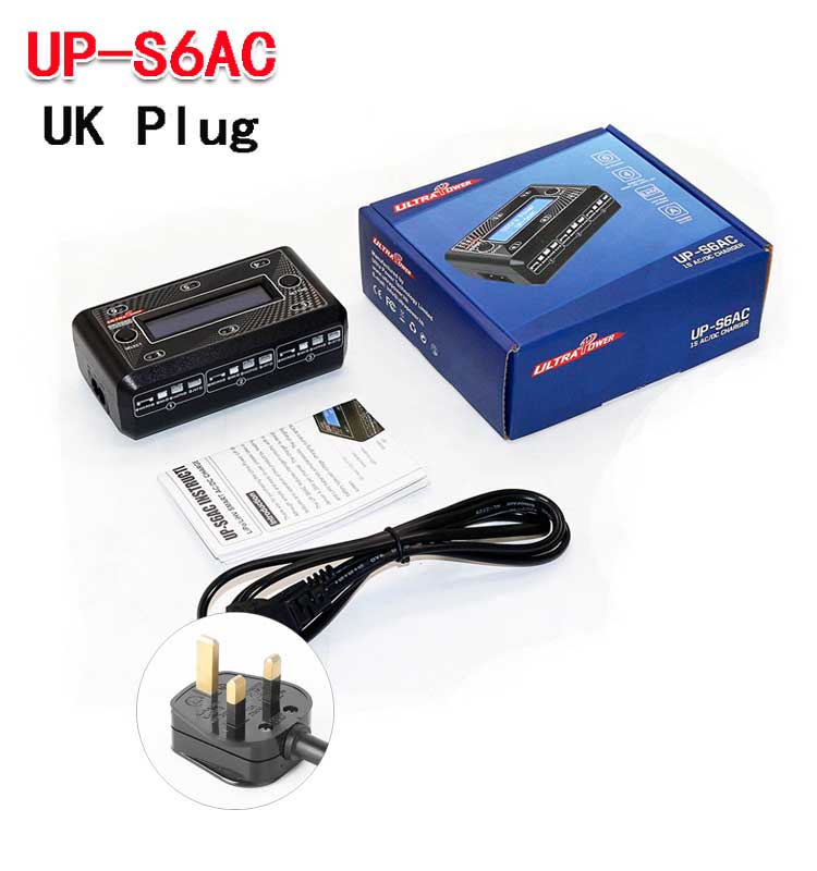 ​ Chargeur de batterie Ultra Power UP-S6AC UP-S6, 6x4.35W AC DC, pour modèle 1S LiPo LiHV LiIon LiFe avec Micro MX mCPX JST RC: Bourgogne