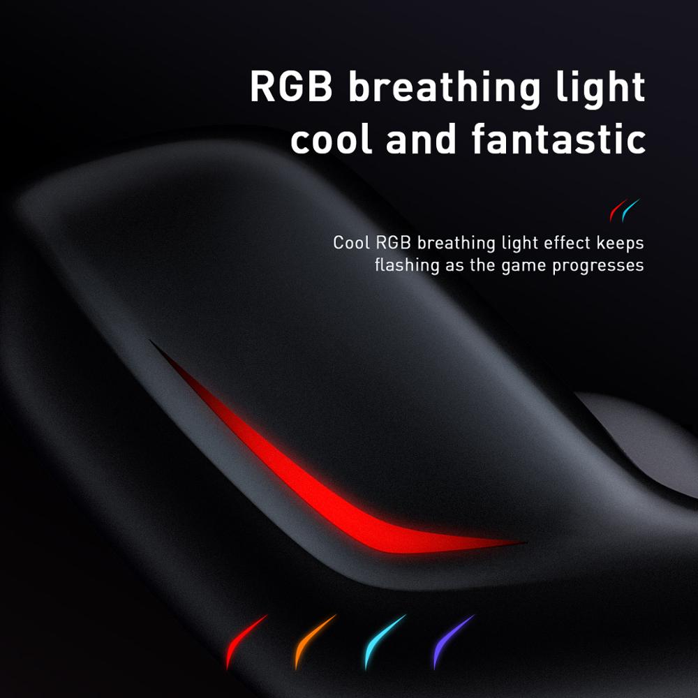 Baseus gamo  c18 typ c spelhörlurar med rgb light öronkrok trådbundna in-ear bas stereo hörlurar för  ps4 pc datorspelare