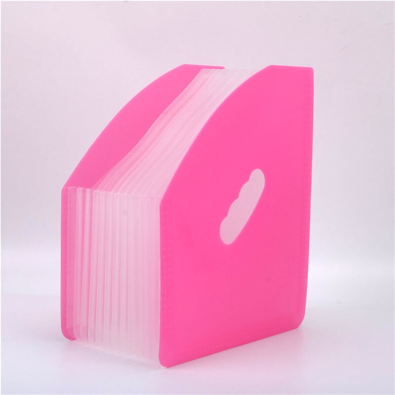 Erectable expanding wallet Rainbow Folder Document Manager Folder Assistance Office 12-Grid Pack File folder A4: pink-white