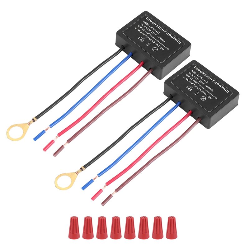 Touch Lamp Switch 2 Pack,Touch Lamp Control Module For Dimmable LED,Bulbs,Lamp Switch Replacement Kit With Wiring Caps: Default Title