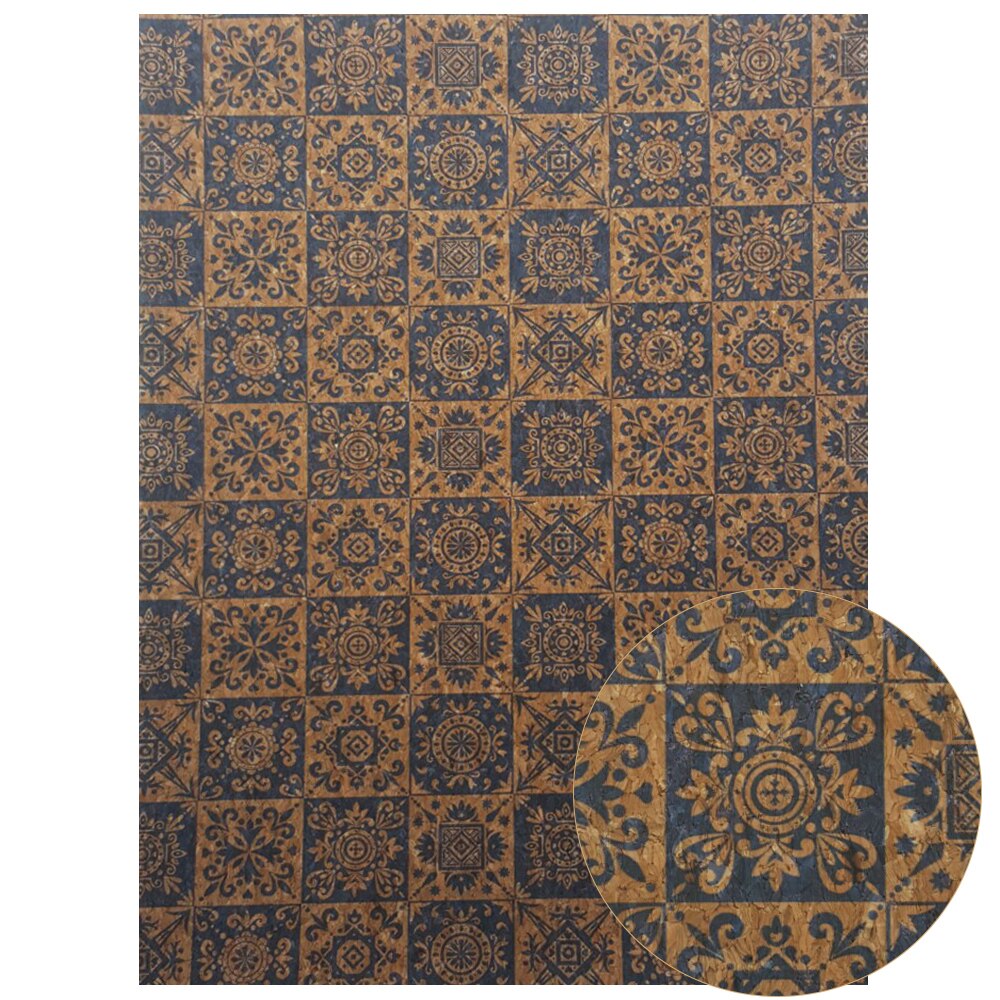 Qibu 22*30 Cm Gedrukt Zachte Kurk Stof Kleding Handtas Synthetisch Leer Diy Naaien Materialen Kledingstuk Diy Ambachten Textiel materiaal: 03