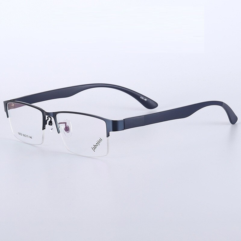 Oversized Brillen Mannen 152 Mm Brede Kop Brilmontuur Man Semi Randloze Bril Brillen Voor Optic Lens Grote: Blauw