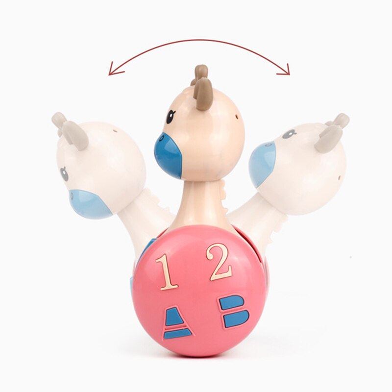 Baby Rammelaars Ring Bel Speelgoed Giraffe Tumbler Pop Zuigelingen Speelgoed Zoete Bel Muziek Roly-Poly Leren Onderwijs Speelgoed Baby 0-12 Maand