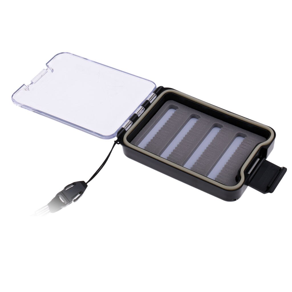 ABS Plastic Waterproof Fly Box Durable Fly Fishing Foam Insert Case Fishing Clear Lid Case Fishing Tackle Storage Case Holder