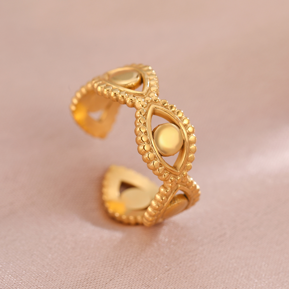 Anillos de acero inoxidable bohemio geométrico abierto ajustable anillo ancho Vintage anillo fino para mujer joyería de aniversario