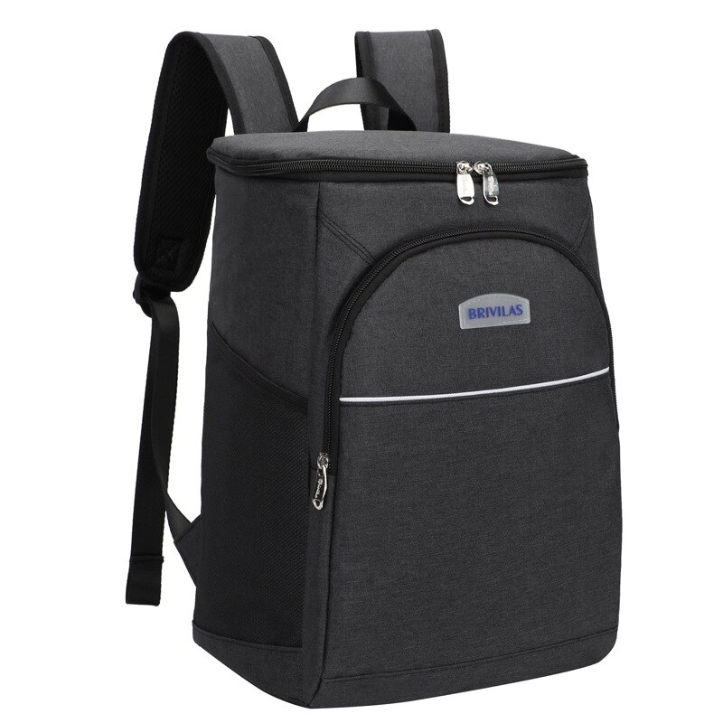 Mochila de Picnic Fitness para comida, mochila de refrigeración, mochila de viaje familiar, almacenamiento de alimentos, organizador aislado, bolsa de hielo, bolsos de hombro frescos: Black
