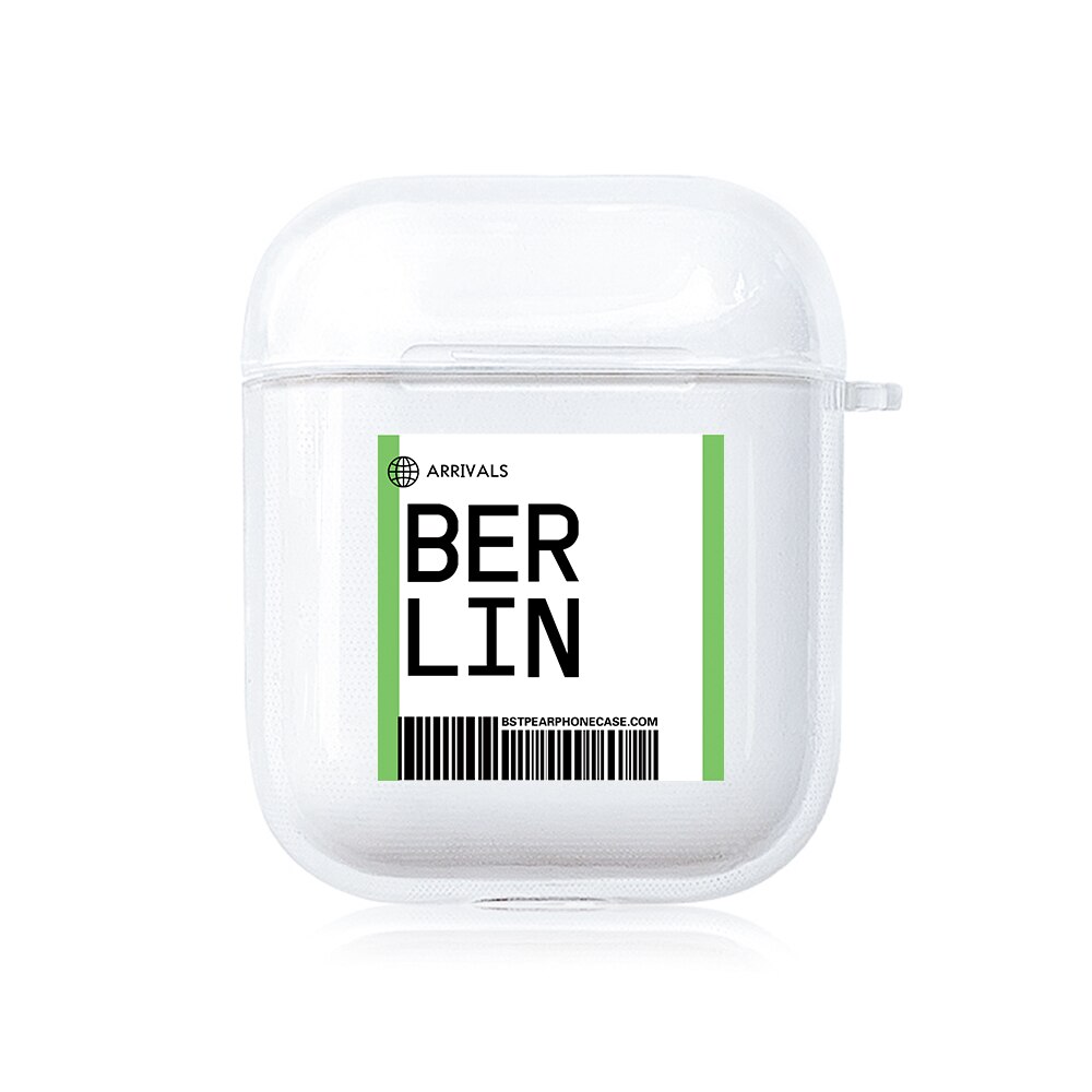 Heißer INS Reise Land Air Tickets Brief Headset Fall für Airpods 2 1 Kopfhörer Cases Klar Weichen TPU Abdeckung Luft schoten Aceessories: 09