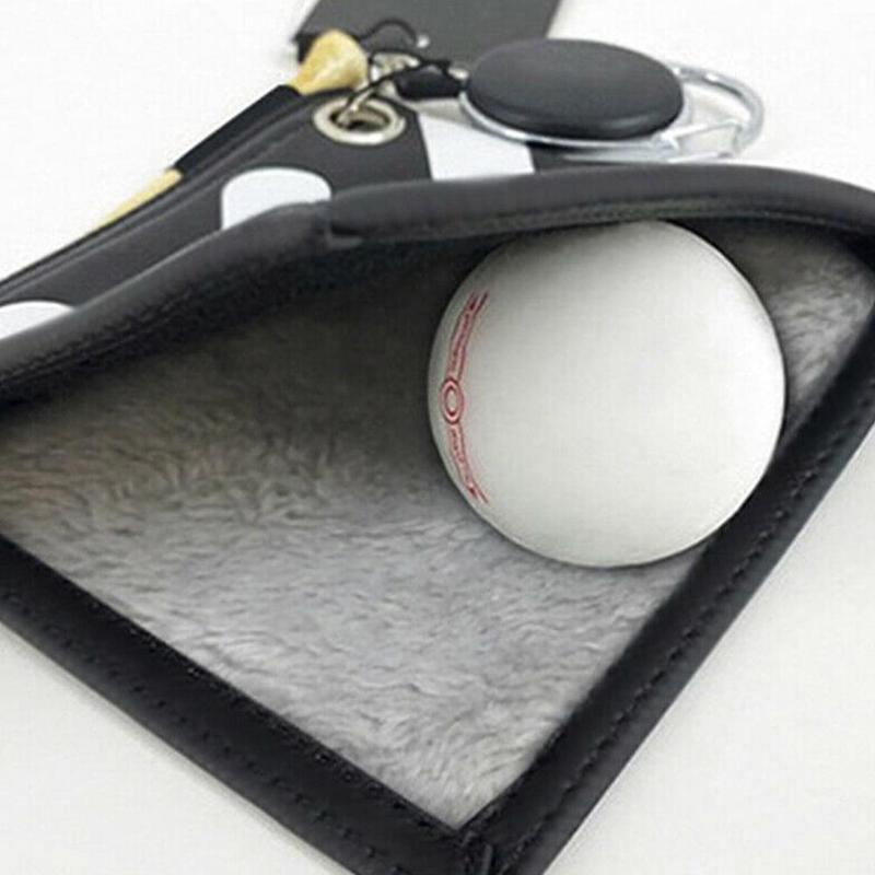 Mode Streep Golf Bal Schoonmaken Handdoek Vierkante Vorm Waterdichte Dubbelzijdig Fleece Pu Materiaal Reinigen Golfbal Club Handdoek