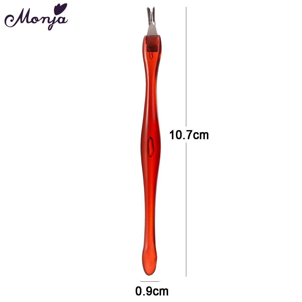 Monja 1 Piece Brown Color Stainless Steel Nail Art Dead Skin Fork Finger Cuticle Pusher Remover Manicure Care Tool