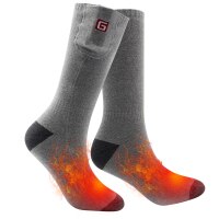 Vinter unisex opvarmede sokker med elektrisk genopladeligt batterisæt til kronisk kolde fødder termisk varm strikning bomuld sox: Grå