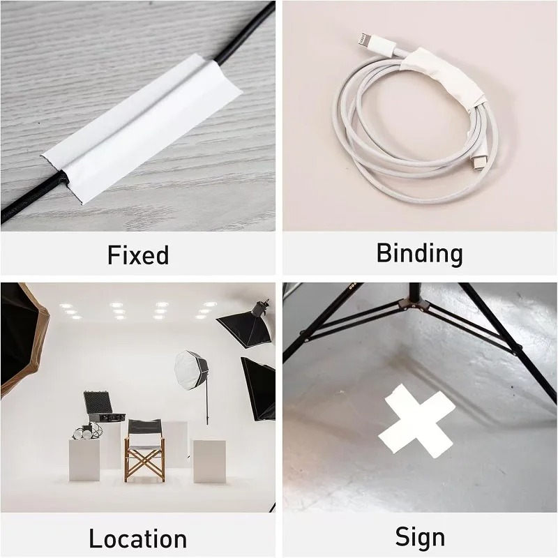 Cinta Gaffer negra mate sin residuos, no reflectante, fácil de rasgar para reparación de libros, equipo de estudio de fotografía, adhesivo seguro para cables