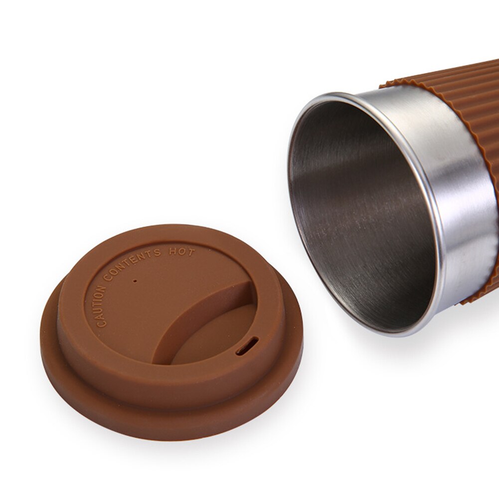 Copos de café de aço inoxidável de 500 ml com tampas de silicone antiderrapante luvas antiescaldante caso bebendo canecas de chá de água de cerveja