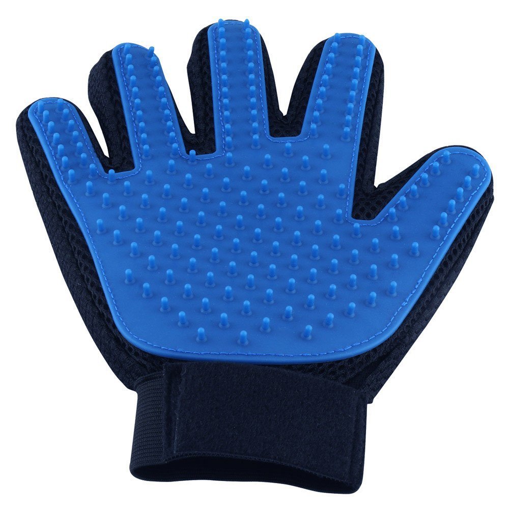 Brosse de nettoyage pour chats | Gant de nettoyage pour chien, doux et efficace, Massage au dos, fourrure de lavage, peigne de nettoyage d'animaux, brosse de nettoyage: BLUE / RIGHT HADN