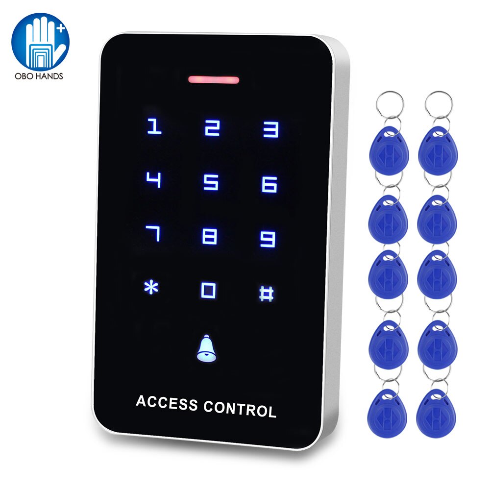 RFID Access Control Tastaturen Kunststoff Controller Reader 1000 Benutzer Passwort Volle Programm mit 125KHz EM ID Keyfobs Karte