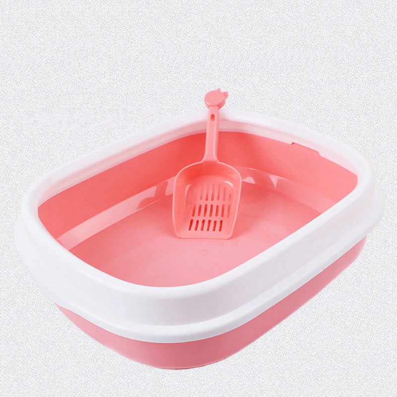Cat Litter Box Toilet For Sandbox Cat Litter Box Cat Sand Basin Semi - Enclosed Anti - Splash Oval Anti Splash Plastic Tray: C