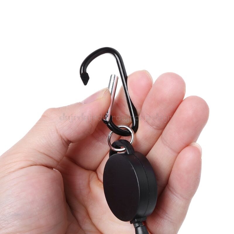 Retractable Reel Adjustable Wire Rope Keychain With Carabiner Anti-theft Anti Lost Keychain D11 19