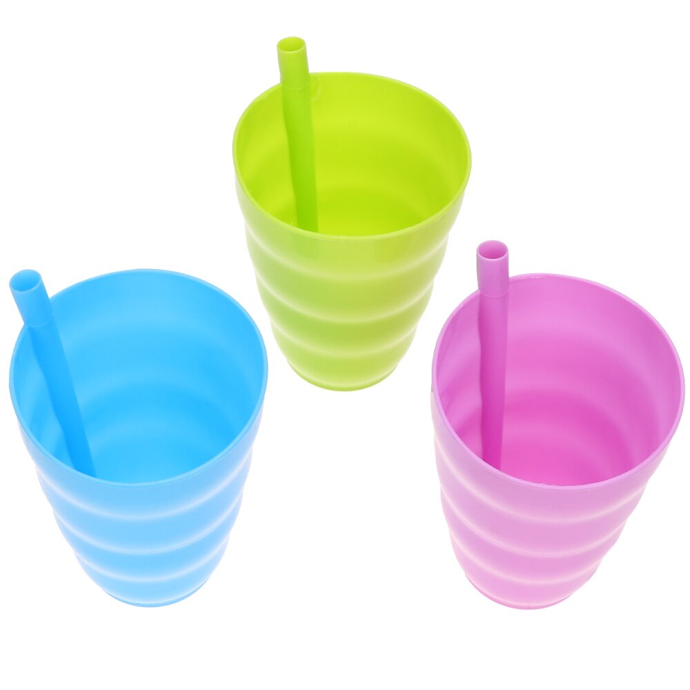 3 stk halmkop juice plastik drikkekrus uden låg til vand juice kaffe (tilfældig farve): Assorteret farve 6 stk