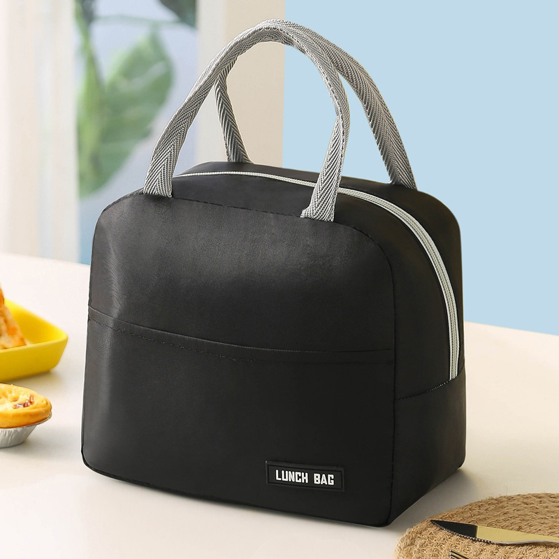 Solid Color Twill Bento Bag Portable Thermal Bag Thickened Student Lunch Box Bag Bento Bag Meal Bag