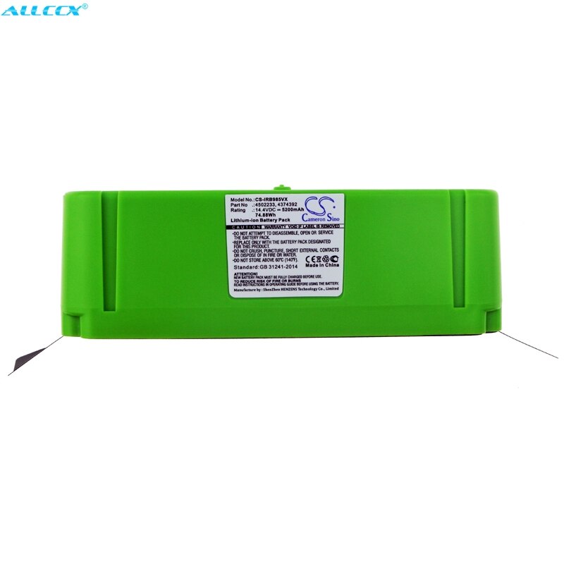 Cameron sino bateria de 5200mah para irobot roomba 614, 615, 640,652,665,670,671,675,677,680,681,671,675,677,680,681,685,690,691,695