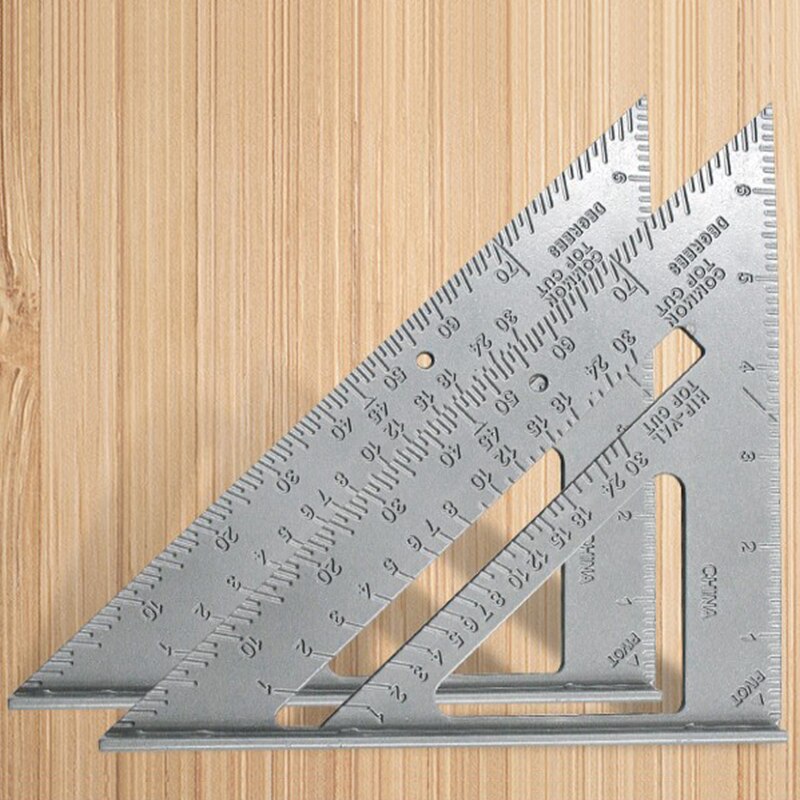 Measurement Tool Square Ruler Aluminum Alloy Speed Protractor Miter For Carpenter Tri-square Line Scriber Saw Guide