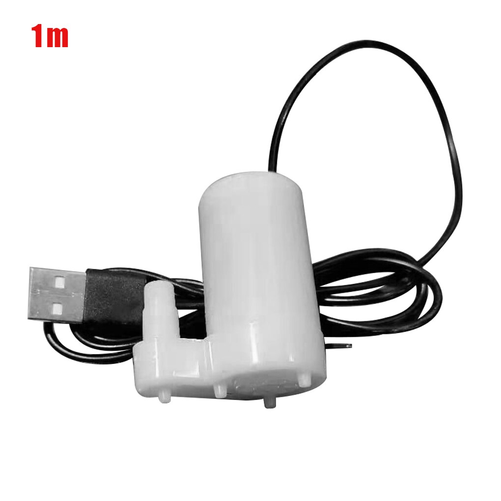 Aquarium Luftpumpe DC 5V USB Geräuscharm Bürstenlosen Motor Pump120L/H Mini Micro Tauch Wasserpumpe Fisch pet Zubehör Tank: 1m White