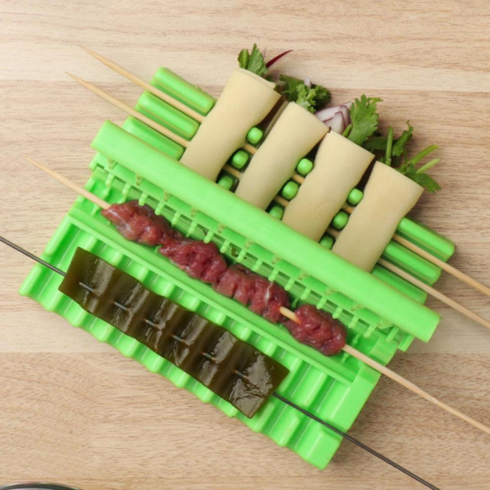 Behogar Multi Grill Stringer Spieße Hersteller Kasten Maschine Für Fleisch Träger Juwelüse Lebensmittel Schnur Grill draussen-Grill Küche