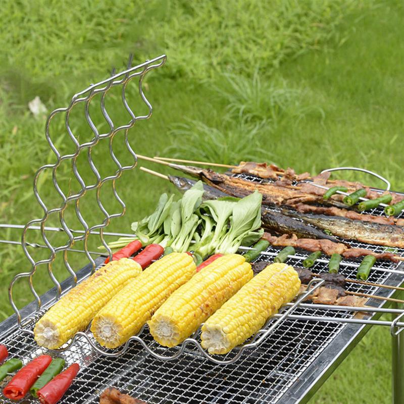1Pc Portable BBQ Rack Stainless Steel Cooking Grid Folding Barbecue Grill
