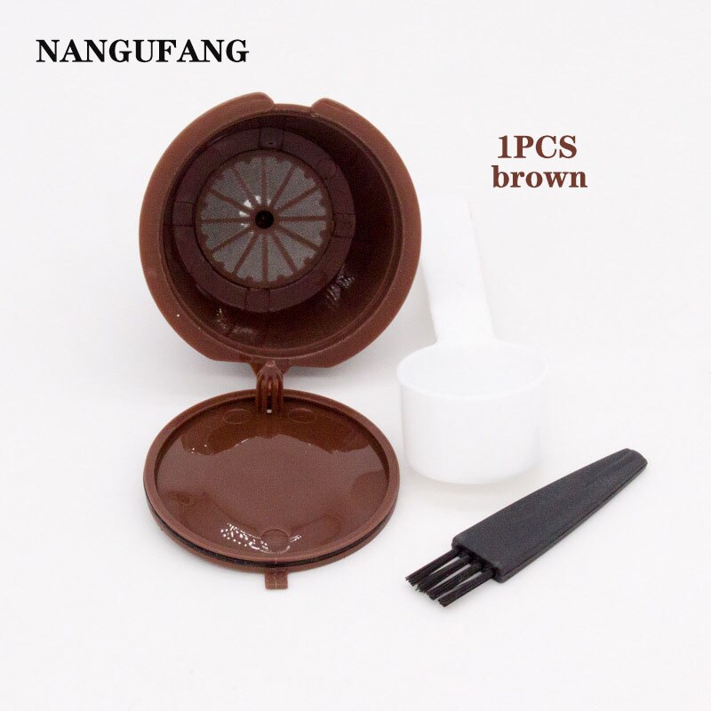 1/2/3pcs reusable coffee filter for Nescafe Dolce capsule filter cup with scoop brush cover，atible Genio Piccolo Esperta Mini Me