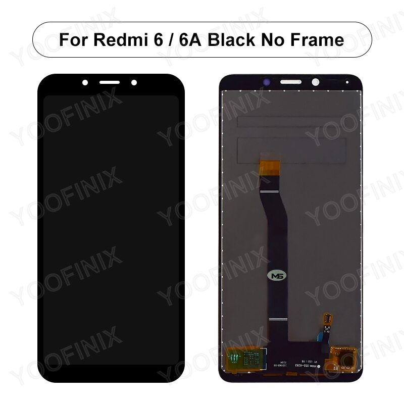 5.45 "oryginalny dla Xiaomi Redmi 6 LCD ekran dotykowy Digitizer części zamienne robić Redmi 6A wyświetlacz LCD M1804C3DG M1804C3DH: czarny nie rama