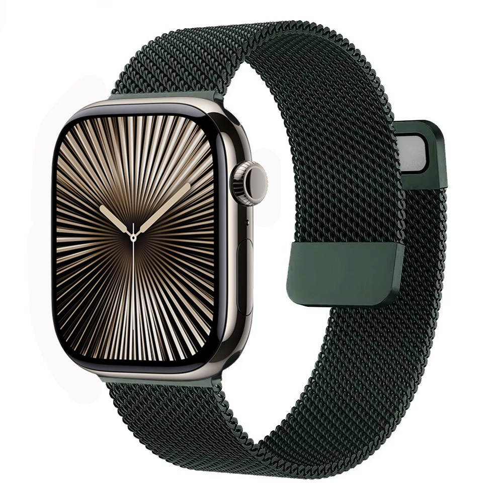 Correa milanesa para Apple Watch Ultra2 49mm 10 9 8 7 46mm 45mm 41mm 6 5 4 SE 44mm 40mm Metal magnético doble sección IWatch 3 42mm: Luz Azul / 16 mm