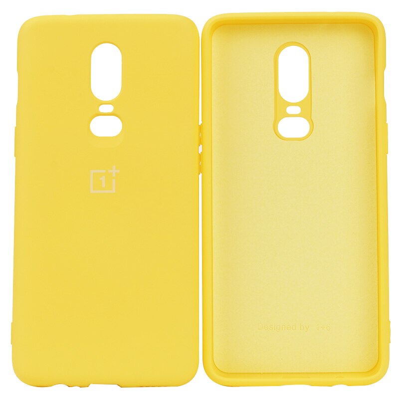 Oneplus-オリジナルのシリコンケース,公式,ソフト,超薄型,耐衝撃性,完全保護,oneplus 6 6t: For oneplus 6T / Yellow