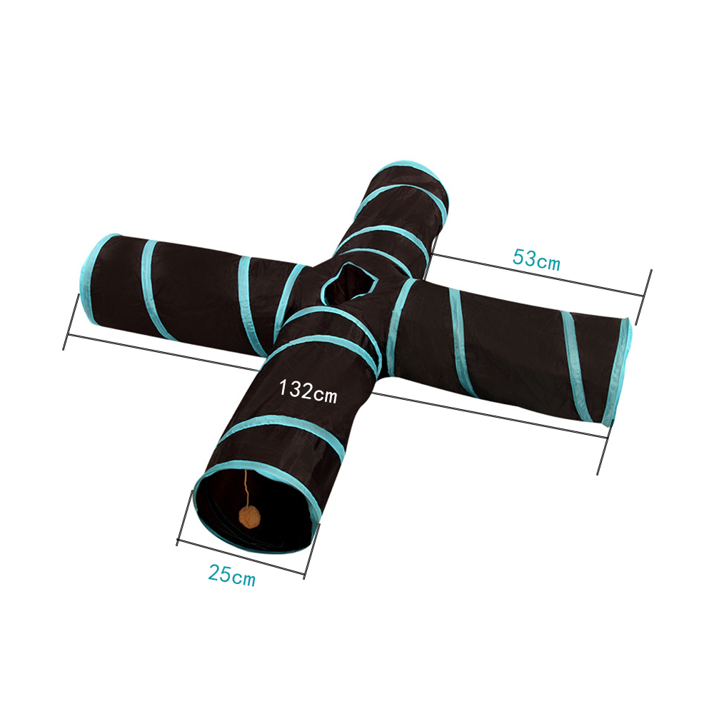 foldable pet tunnel multi-channel cat dog tent S type cat four way toy 2-5 hole channel portable reliable Four Seasons