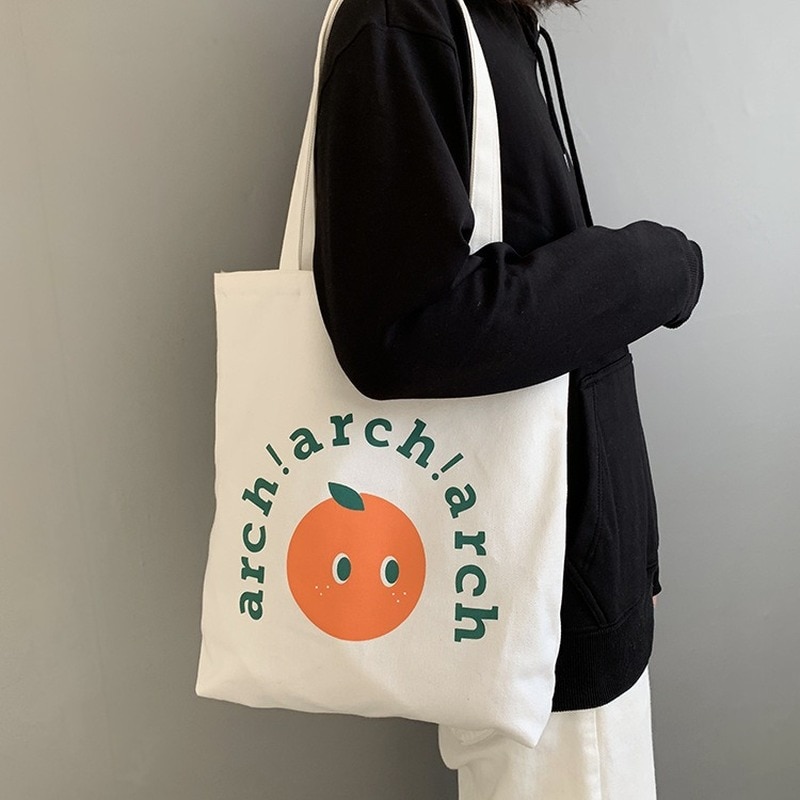 Vrouwen Canvas Boodschappentassen Cartoon Afdrukken Tassen Katoenen Doek Schoudertas Voor Meisjes Handtassen Eco Herbruikbare Shopper Bag
