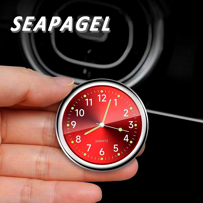 Reloj del tablero de la salida de aire del automóvil, accesorios de decoración noctilucentes electrónicos adhesivos para el coche