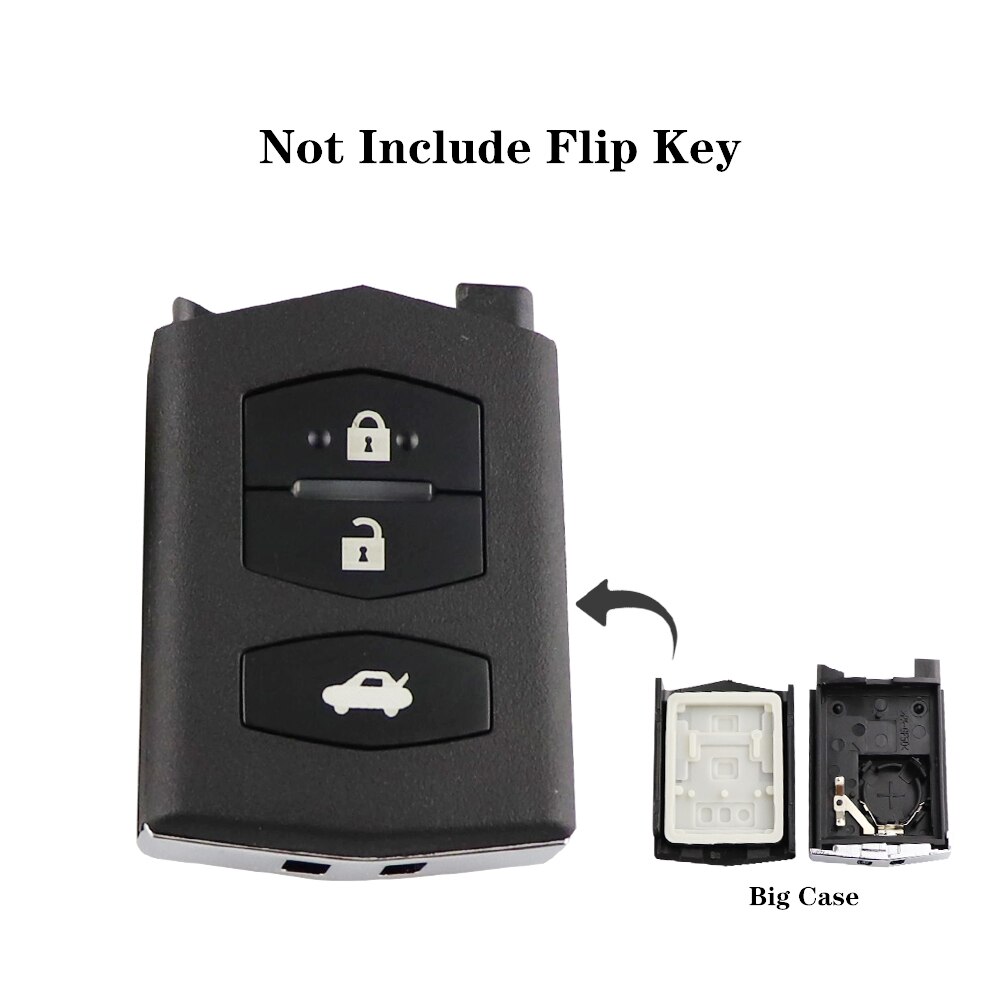 YIQIXIN Remote Key Case Fob Shell Flip Folding 2/3/4 Button For Mazda 2 3 5 6 M6 MX5 CX5 CX7 CX9 RX8 With Uncut Blade Head Cover: 3BT Big Case