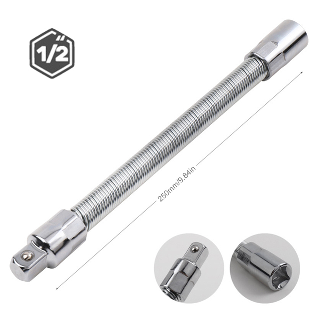Drive Flexible Socket Extension Bar Adapter Metal Shaft Conversion Head High Torque Socket Ratchet Wrench Extender 1/4 3/8 1/2: 1-2
